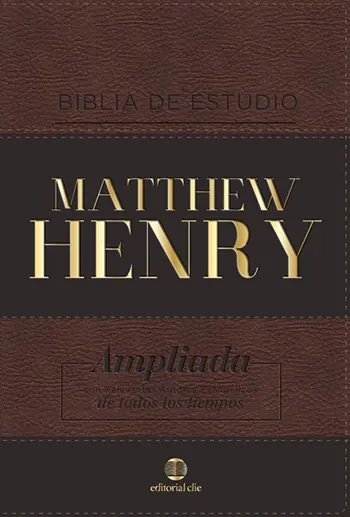 Imagen de la portada de la Biblia De Estudio Matthew Henry Café Leathersoft Clásica sin índice