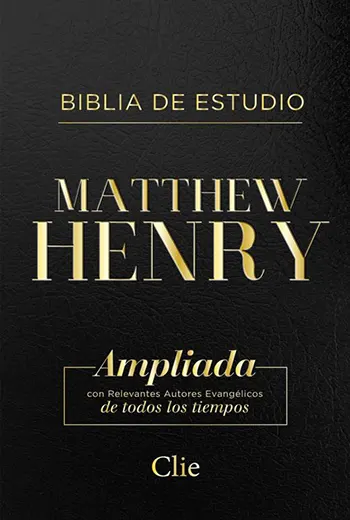 Imagen de la portada de la Biblia De Estudio Matthew Henry Leathersoft Con Índice Negra Dorada