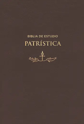Imagen de la portada de la Biblia de Estudio Patrística Cuero Suave Marrón