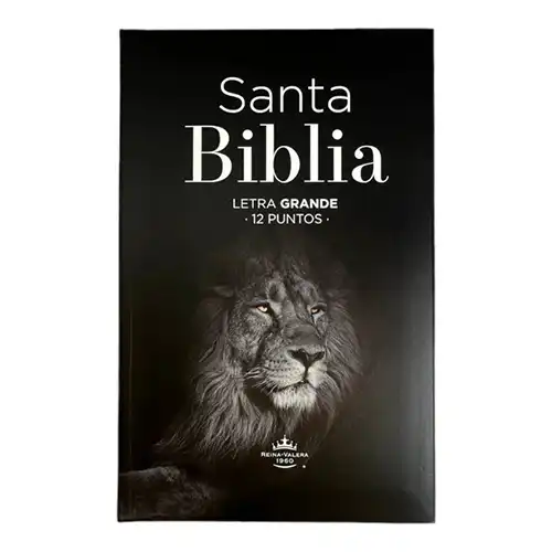 Imagen de la Biblia RVR60 tamaño manual Letra Grande, Tapa Flex León