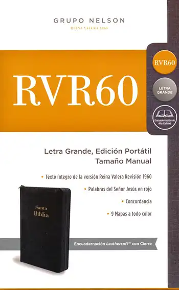 La Biblia RVR 1960, con letra grande y cierre protector, es una herramienta valiosa para mejorar tu tiempo de lectura y estudio de la Palabra de Dios.