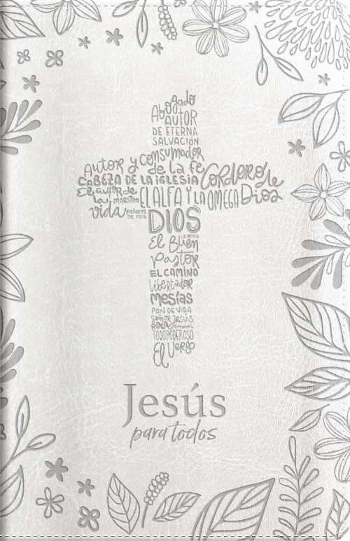 Santa Biblia de Promesas Jesús para todos, Letra Grande, Tamaño Manual, Piel especial, Marfil