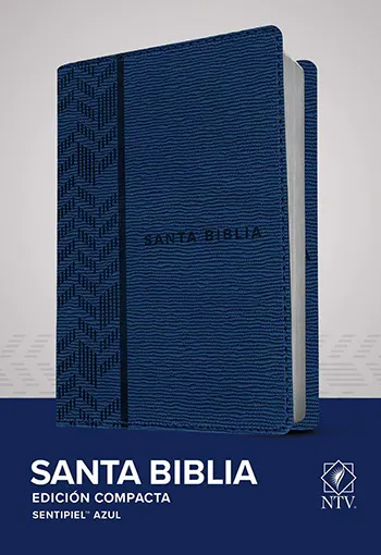 Imagen de la portada de la Biblia NTV, Edición compacta, Sentipiel Azul