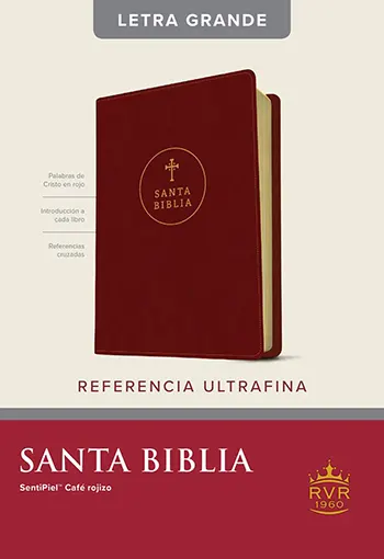 Biblia RVR60, Edición de referencia ultrafina, letra grande, Sentipiel Rojizo