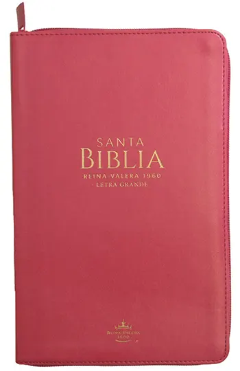 Imagen de la portada de la Biblia RVR 1960 Letra Grande Tamaño Manual Fucsia con Cierre