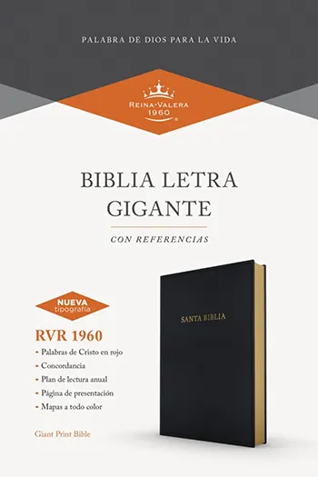 Imagen de la portada del la Biblia RVR 1960 letra gigante, negro, imitación piel