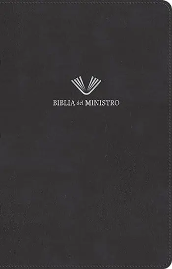 Imagen de la portada de la Biblia del ministro RVR 1960, edición ampliada, negro piel fabricada