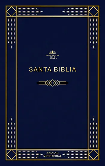Biblia RVR60 edición ministerial, azul oscuro, tapa rústica