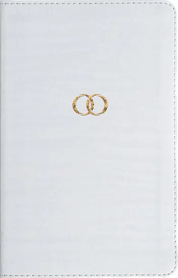 Biblia RVR60 Recuerdo de Boda, blanco y dorado, símil piel
