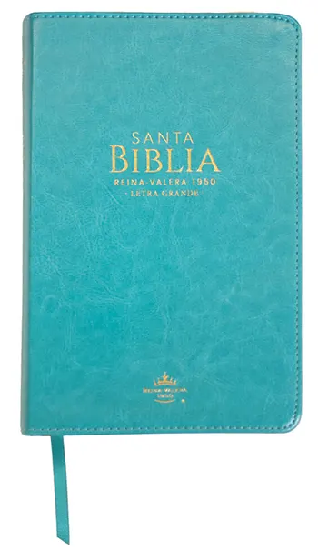 Biblia RVR 1960 Letra Grande Tamaño Manual, Símil Piel Turquesa