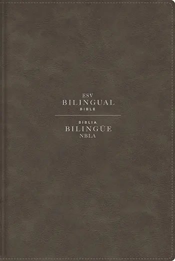 Biblia bilingüe, ESV NBLA, Piel fabricada, Gris
