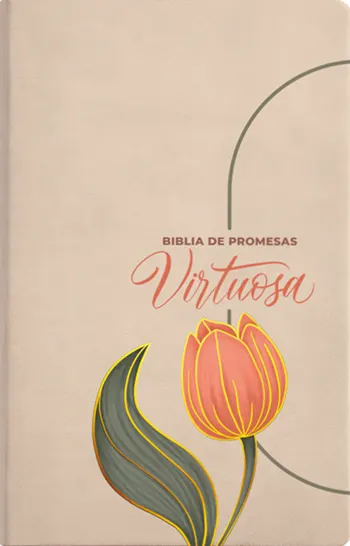 Biblia de Promesas Virtuosa, RVR60, Letra gigante, Piel especial, Crema